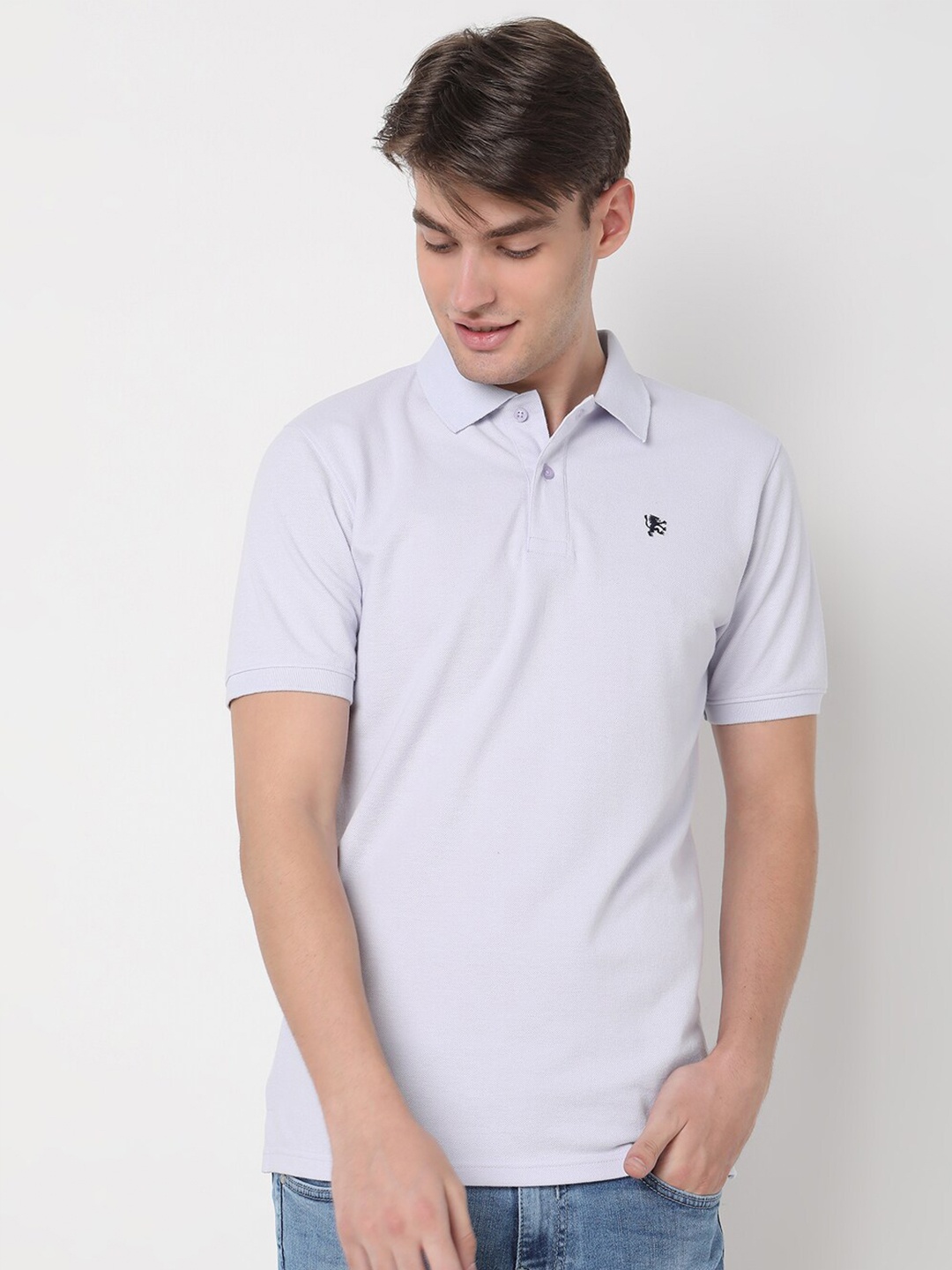 

R&B Men Polo Collar T-shirt, Lavender