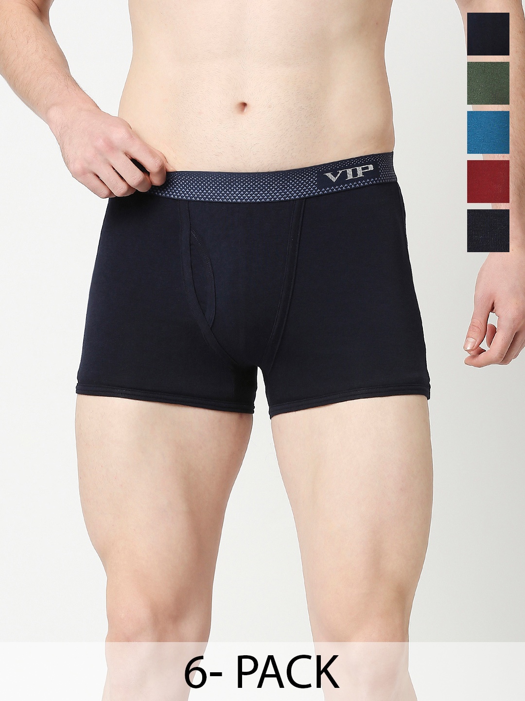 

VIP Pack Of 6 Assorted Mid Rise Trunks VP-MI-TR-SNSRY-10P-PO6-XXL