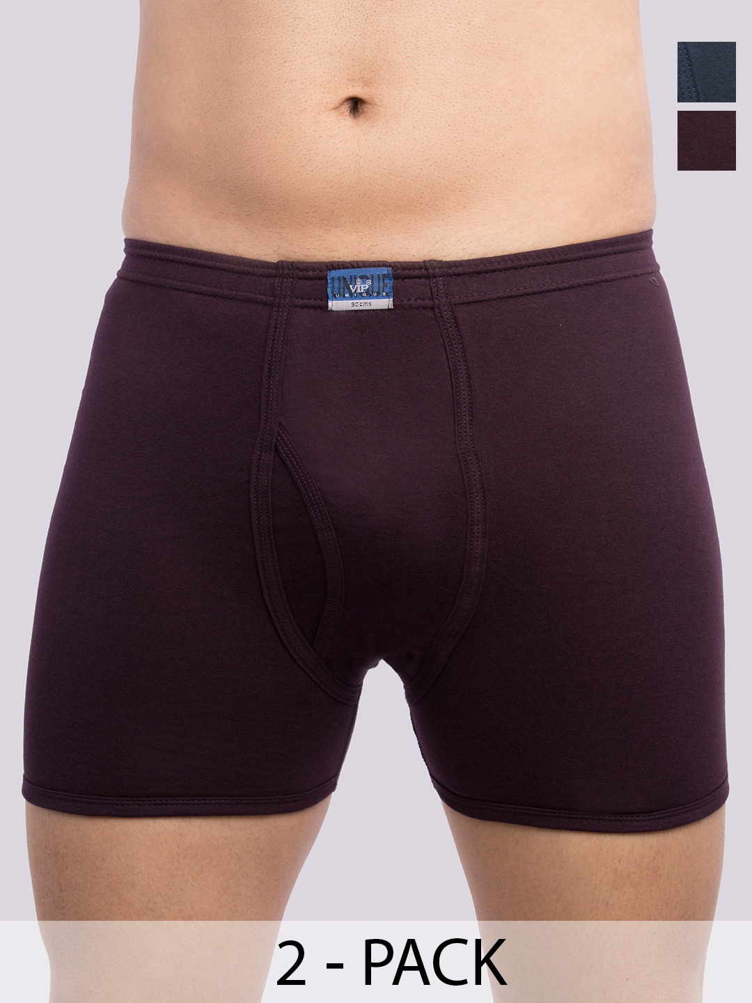 

VIP Pack Of 2 Assorted Pure Cotton Snug Fit Trunks- VP-MI-TR-UNICL-10P-PO2-100