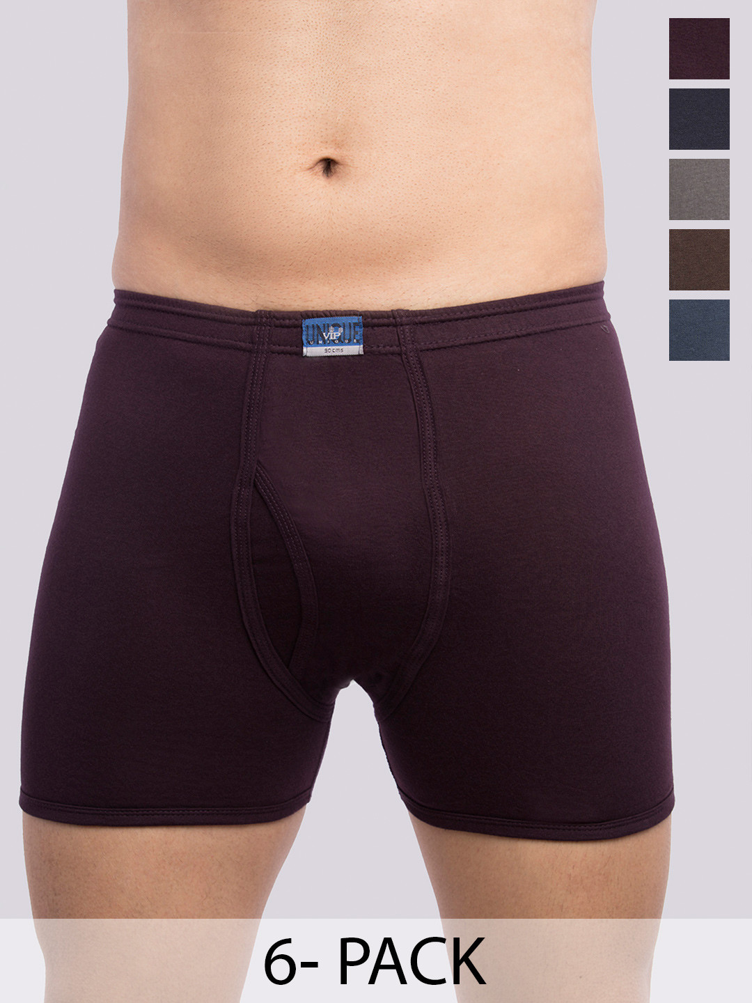 

VIP Pack Of 6 Assorted Pure Cotton Trunk VP-MI-TR-UNICL-10P-PO6-110