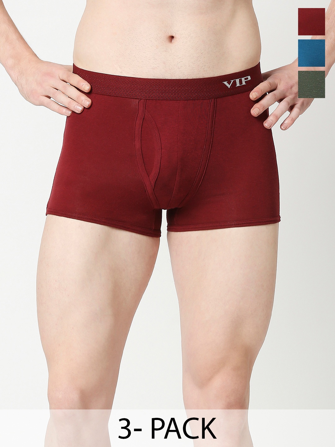 

VIP Pack Of 3 Assorted Snug Fit Trunks- VP-MI-TR-SNSRY-10P-PO3-XXL