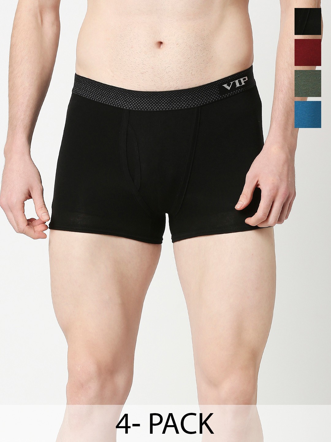 

VIP Pack Of 4 Assorted Cotton Breathability Trunks VP-MI-TR-SNSRY-10P-PO4-XXL