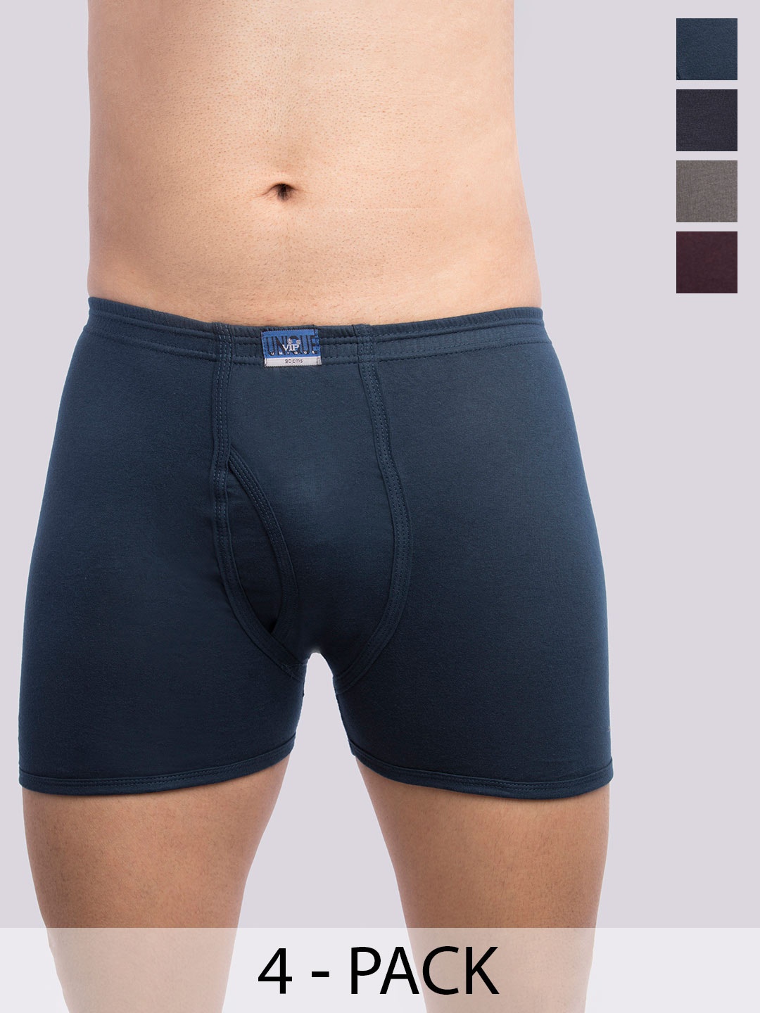 

VIP Pack Of 4 Assorted Cotton Breathability Trunks VP-MI-TR-UNICL-10P-PO4-110