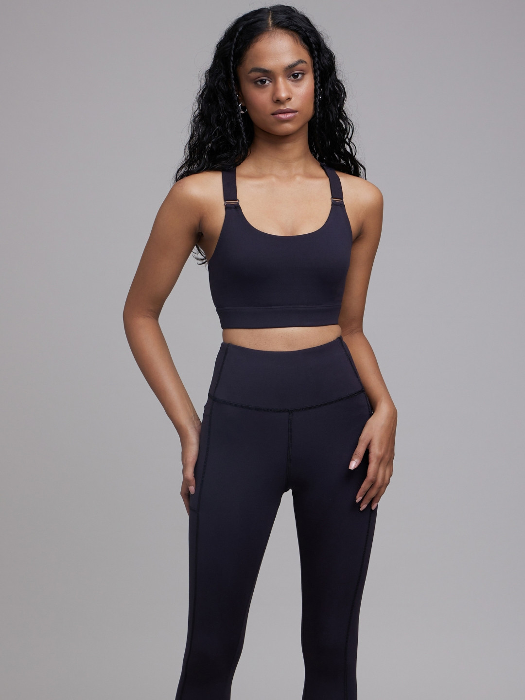 

LIFE & JAM Full Coverage Removable Padding Workout Bra-Moisture Wicking, Black