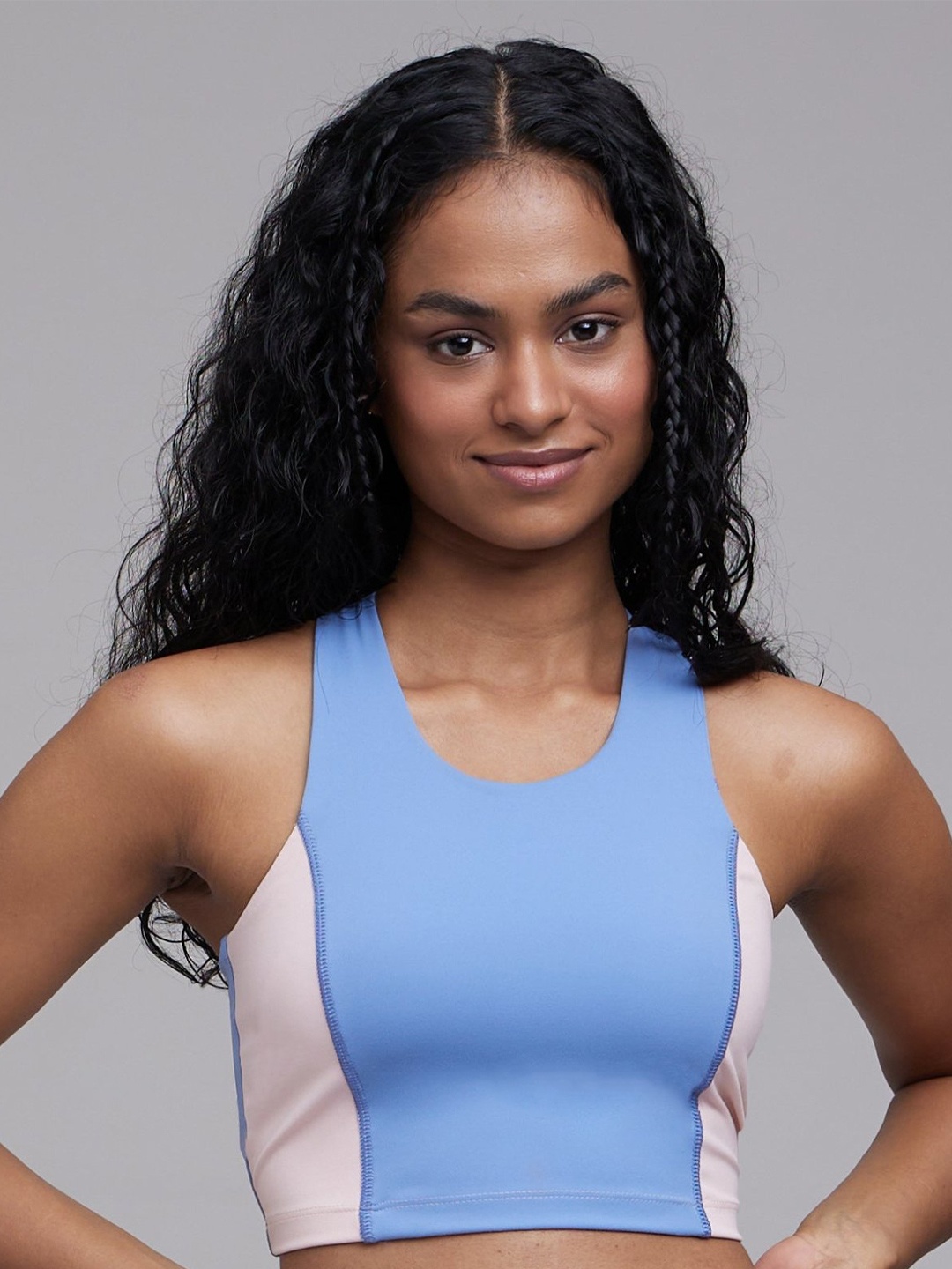 

LIFE & JAM Full Coverage Workout Bra with Moisture Wicking, Blue