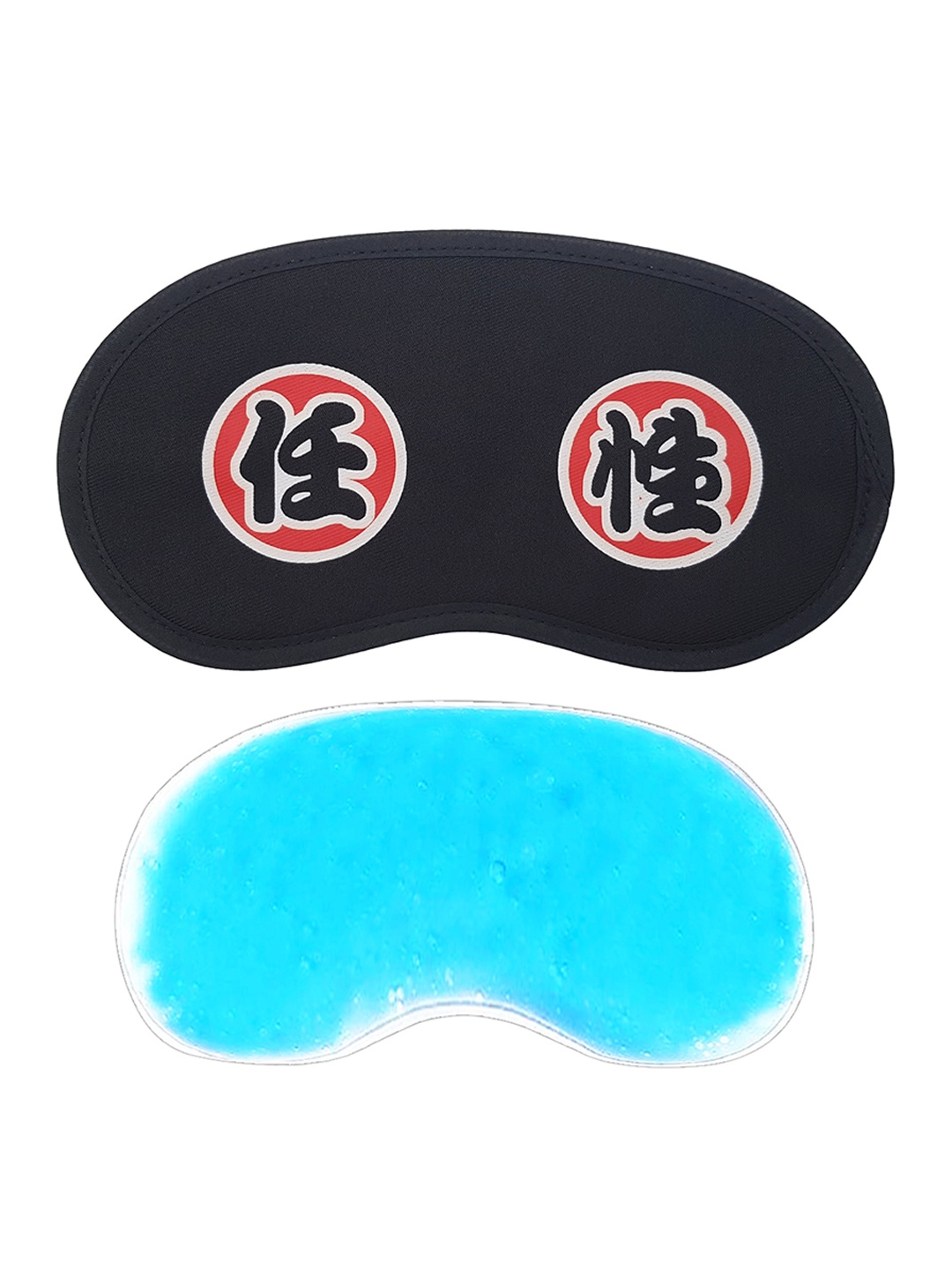

JENNA Printed Foldable Eyemask With Gel Pack, Black