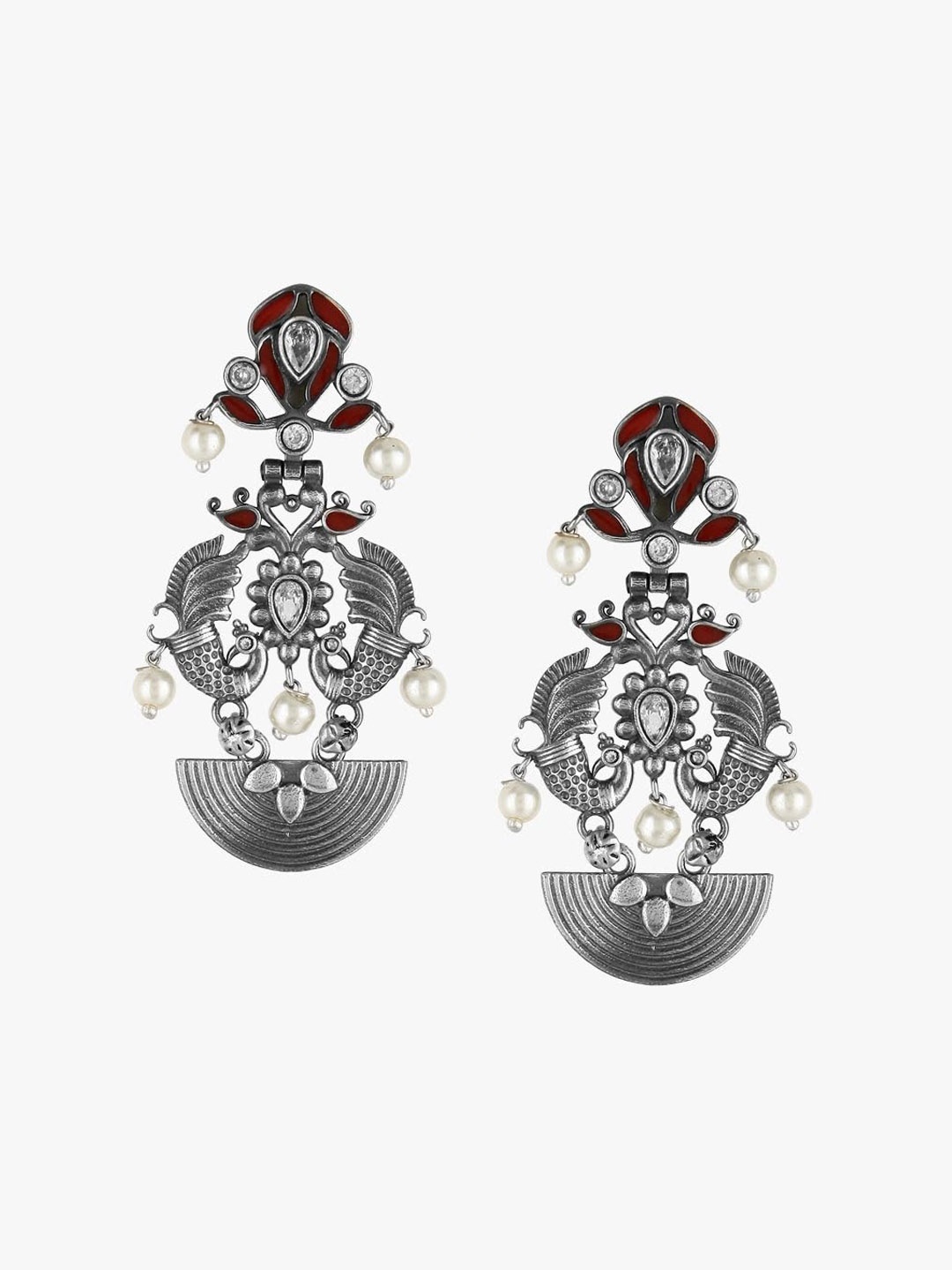 

Adwitiya Collection Silver-Plated Classic Drop Earrings