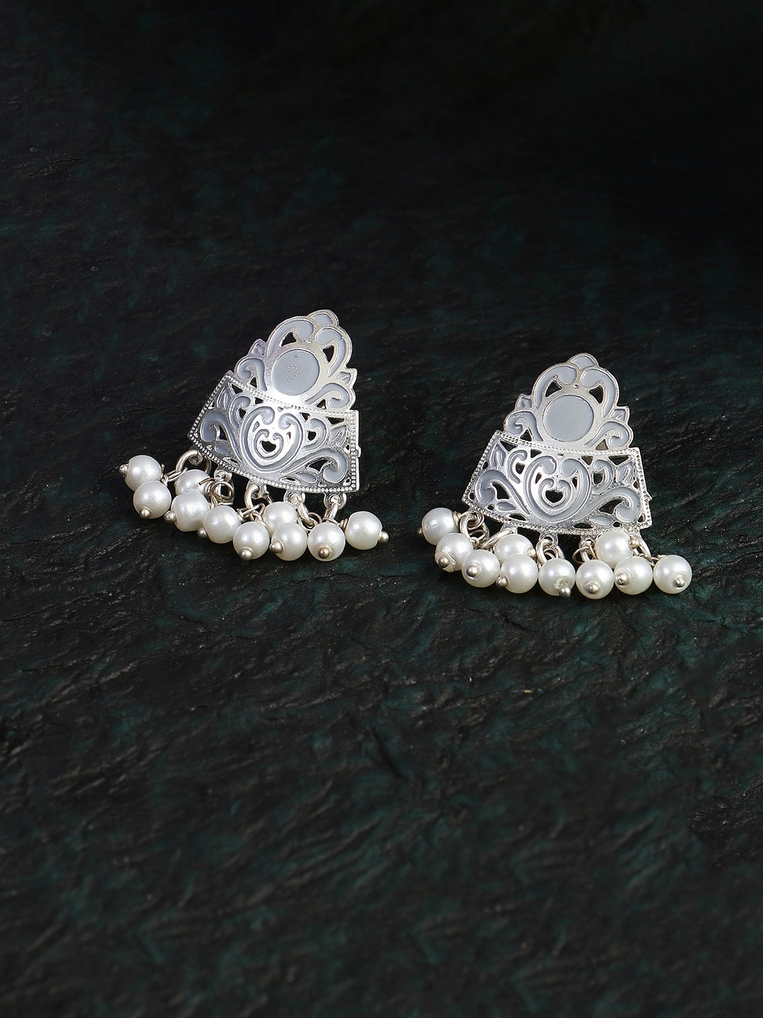 

Adwitiya Collection Silver-Plated Classic Drop Earrings
