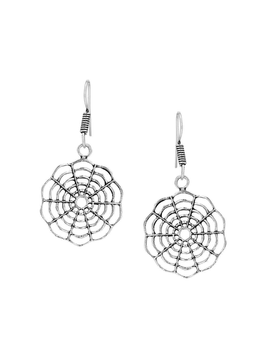 

Adwitiya Collection Silver Plated Oxidised Drop Earrings