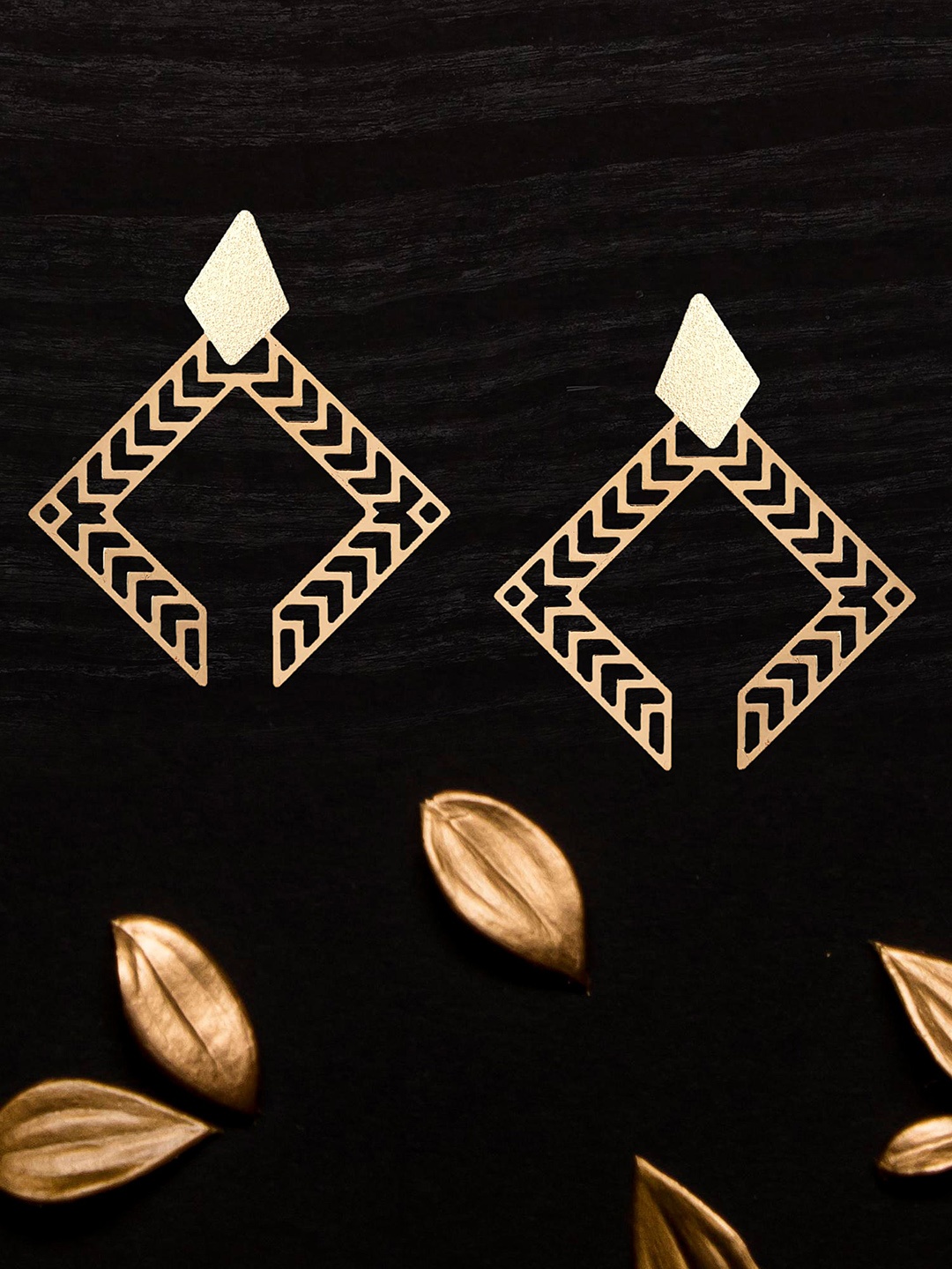 

Adwitiya Collection Gold Plated Drop Earrings
