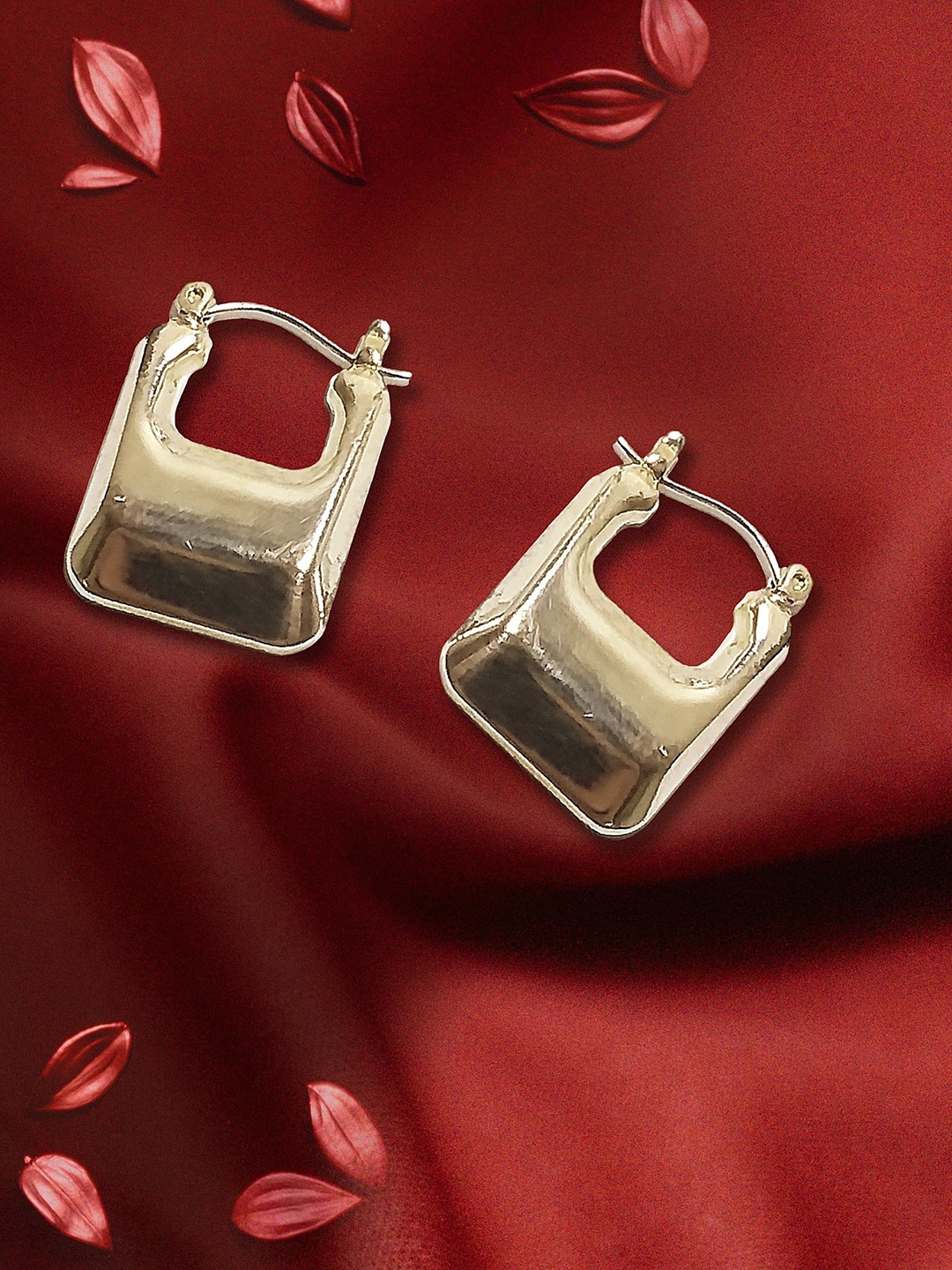 

Adwitiya Collection Silver Plated Hoop Earrings