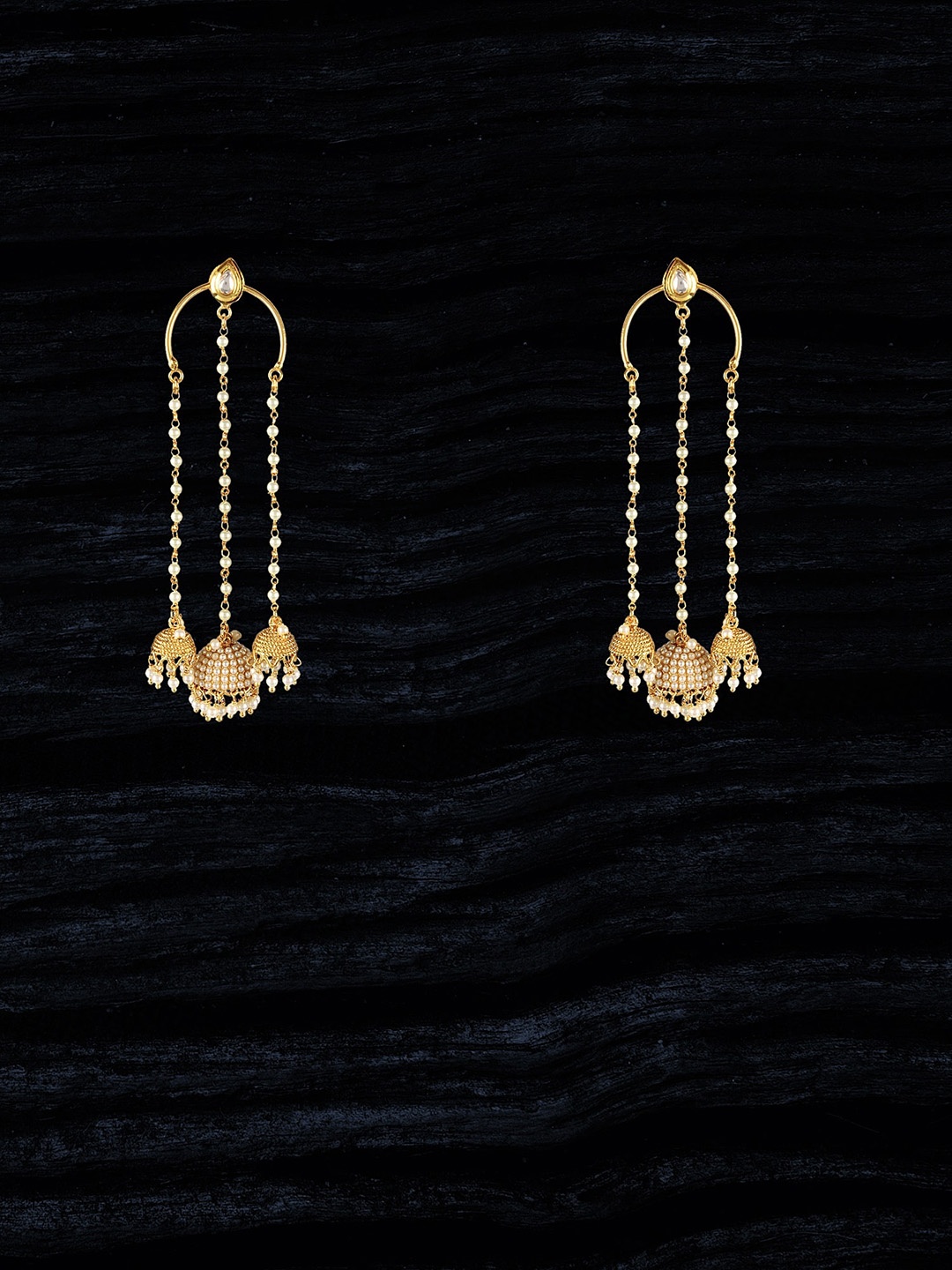 

Adwitiya Collection 24 CT Gold-Plated Artificial Beads Beaded Classic Studs Earrings