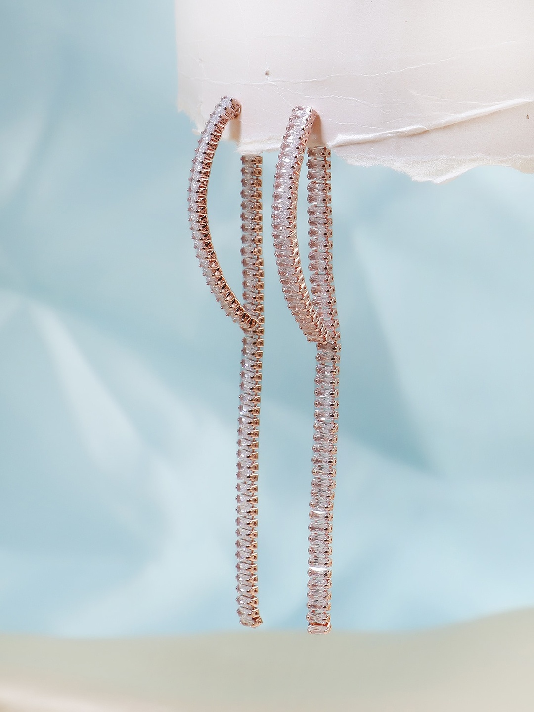 

Adwitiya Collection Rose Gold Plated Artificial Stones Drop Earrings