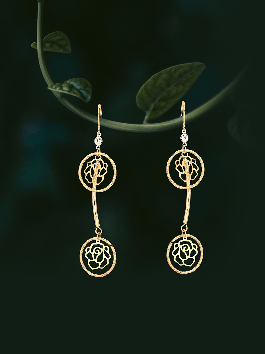 

Adwitiya Collection 24CT Gold Plated Drop Earrings