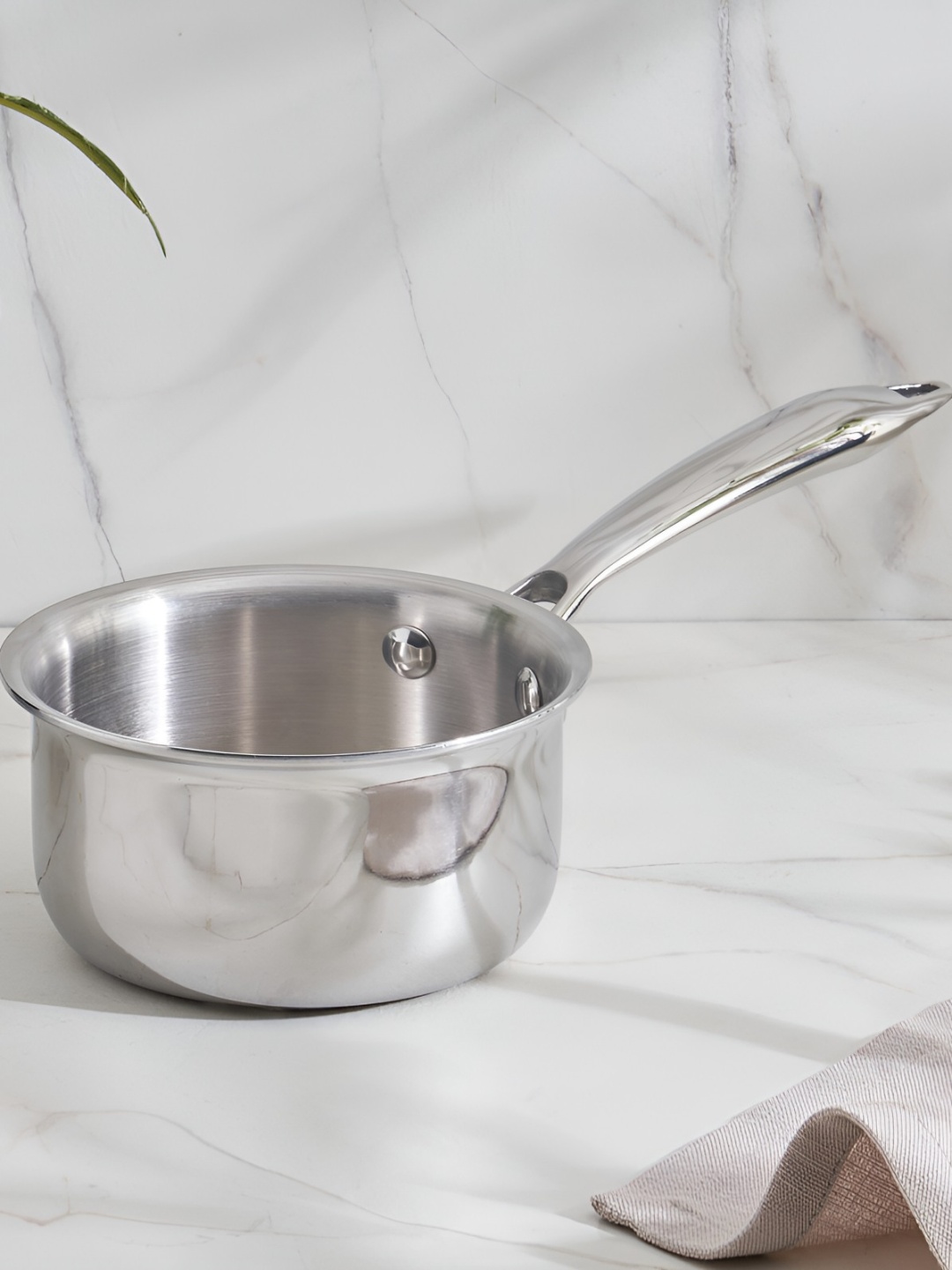 

Home Centre Valeria Carin Silver Toned Stainless Steel Milk Pan