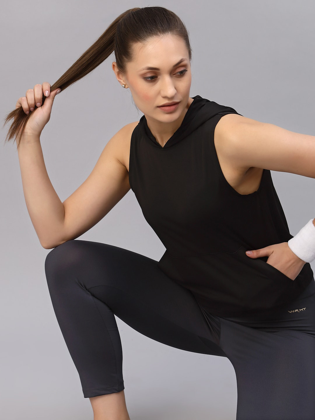 

Rigo Sleeveless Hoodie Activewear Top, Black