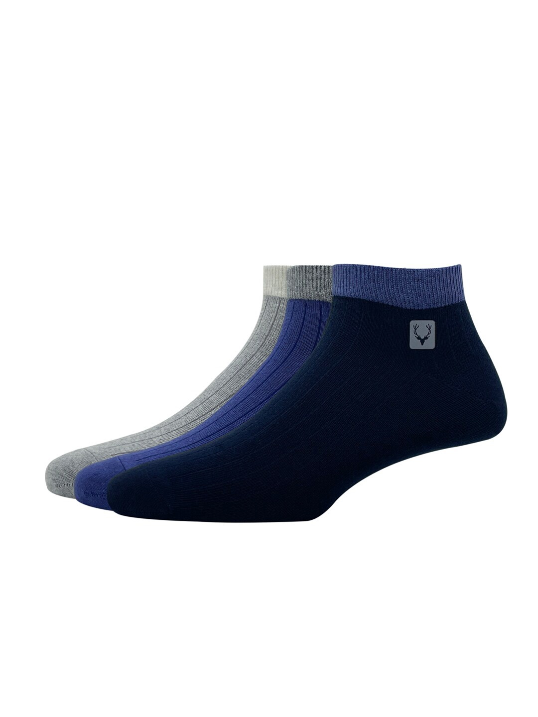 

Allen Solly Men Pack Of 3 Patterned Ankle Length Socks, Grey