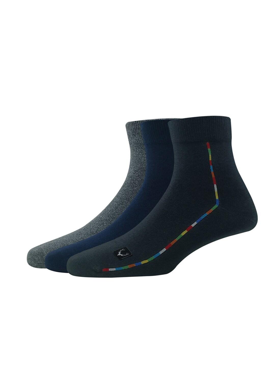 

Allen Solly Men Pack Of 3 Patterned Above Ankle-Length Socks, Black