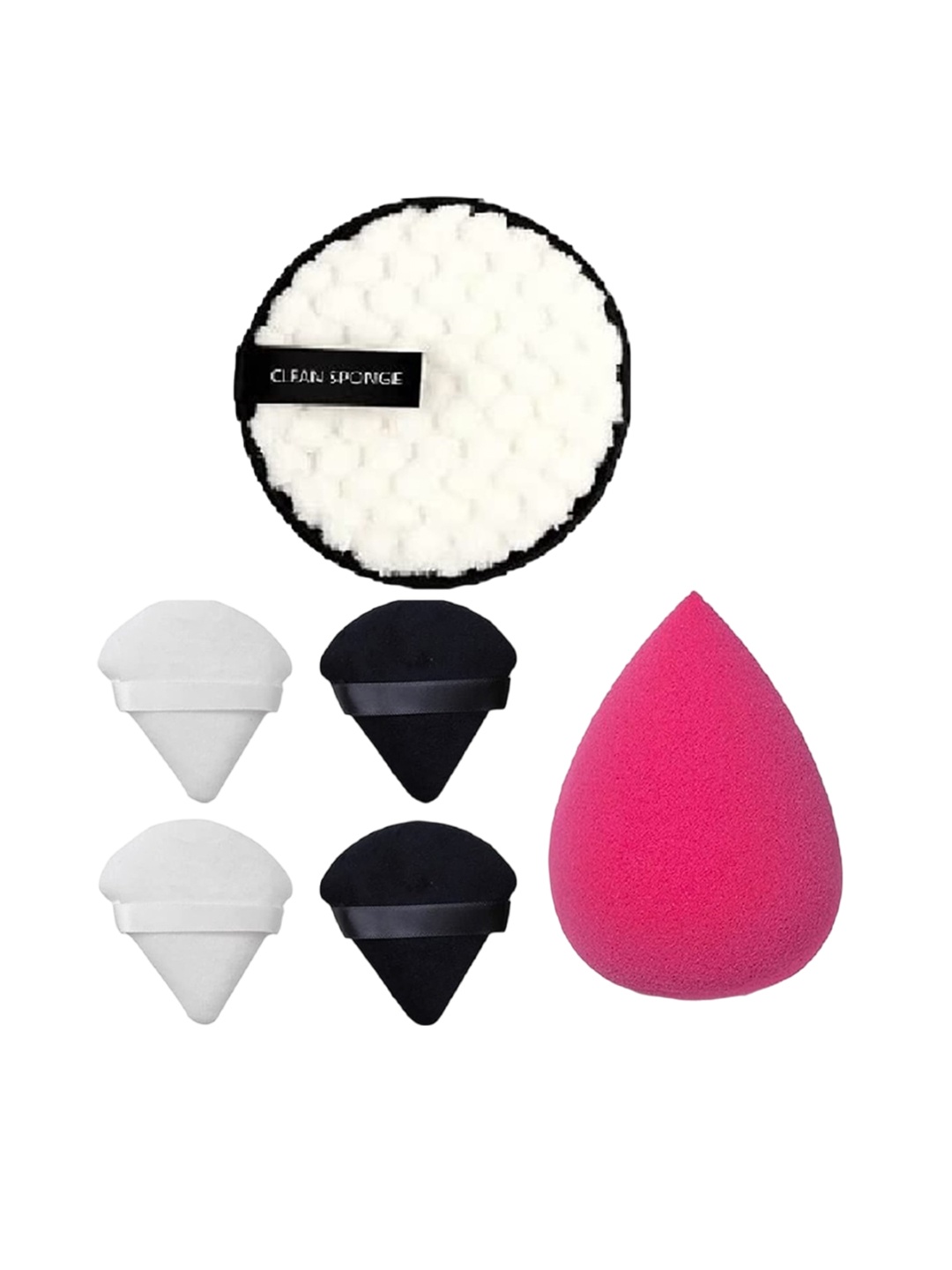 

Facejewel 13-Pcs Pizza Sponge & Round Sponge & Remover Pad, Pink