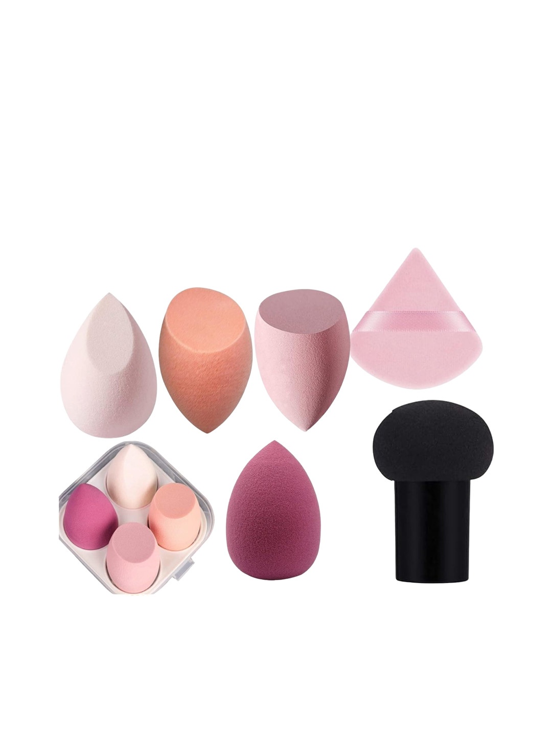 

Facejewel Set Of 6 Makeup Puff Pizza Puff & Mushroom Puff, Multi