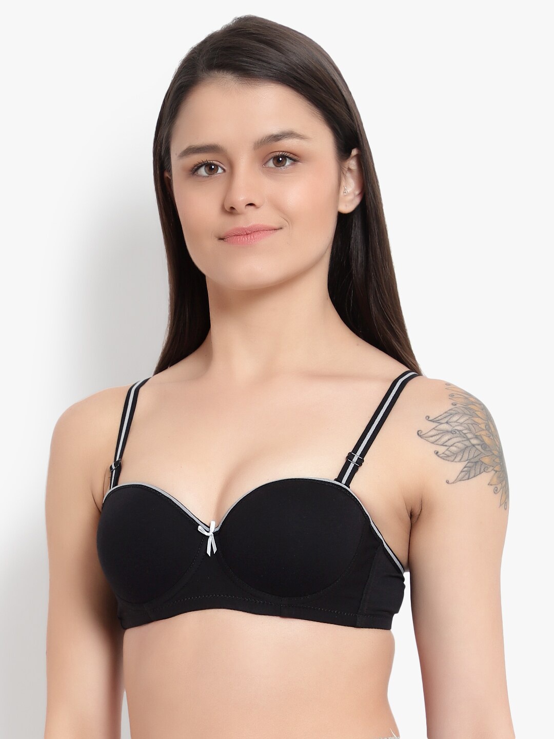 

BRACHY Medium Coverage Heavily Padded Anti Bacterial Everyday Bra- All Day Comfort, Black
