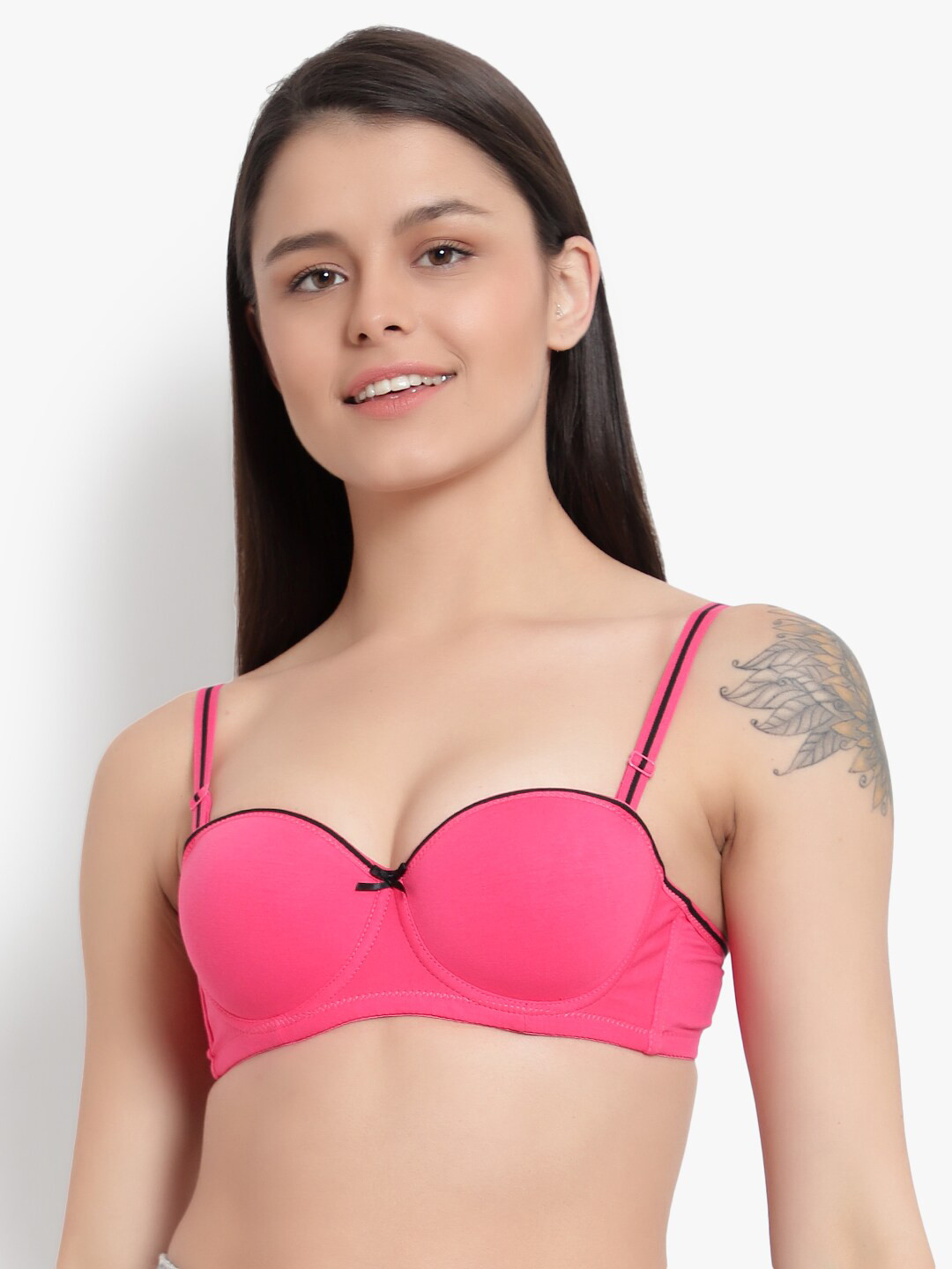 

BRACHY Medium Coverage Underwired Heavily Padded Everyday Bra With All Day Comfort, Pink