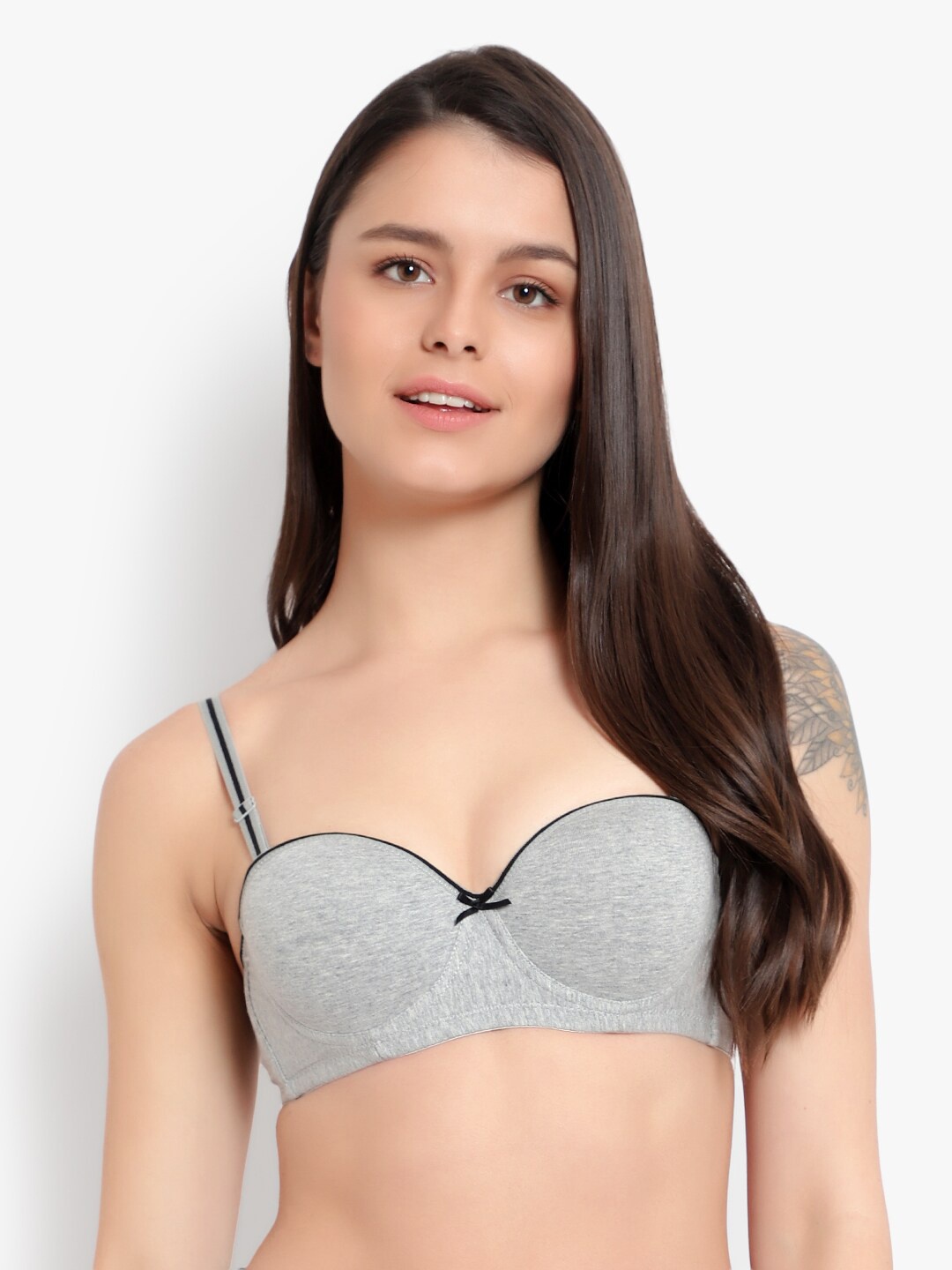

BRACHY Medium Coverage Heavily Padded Anti Bacterial Everyday Bra- All Day Comfort, Grey