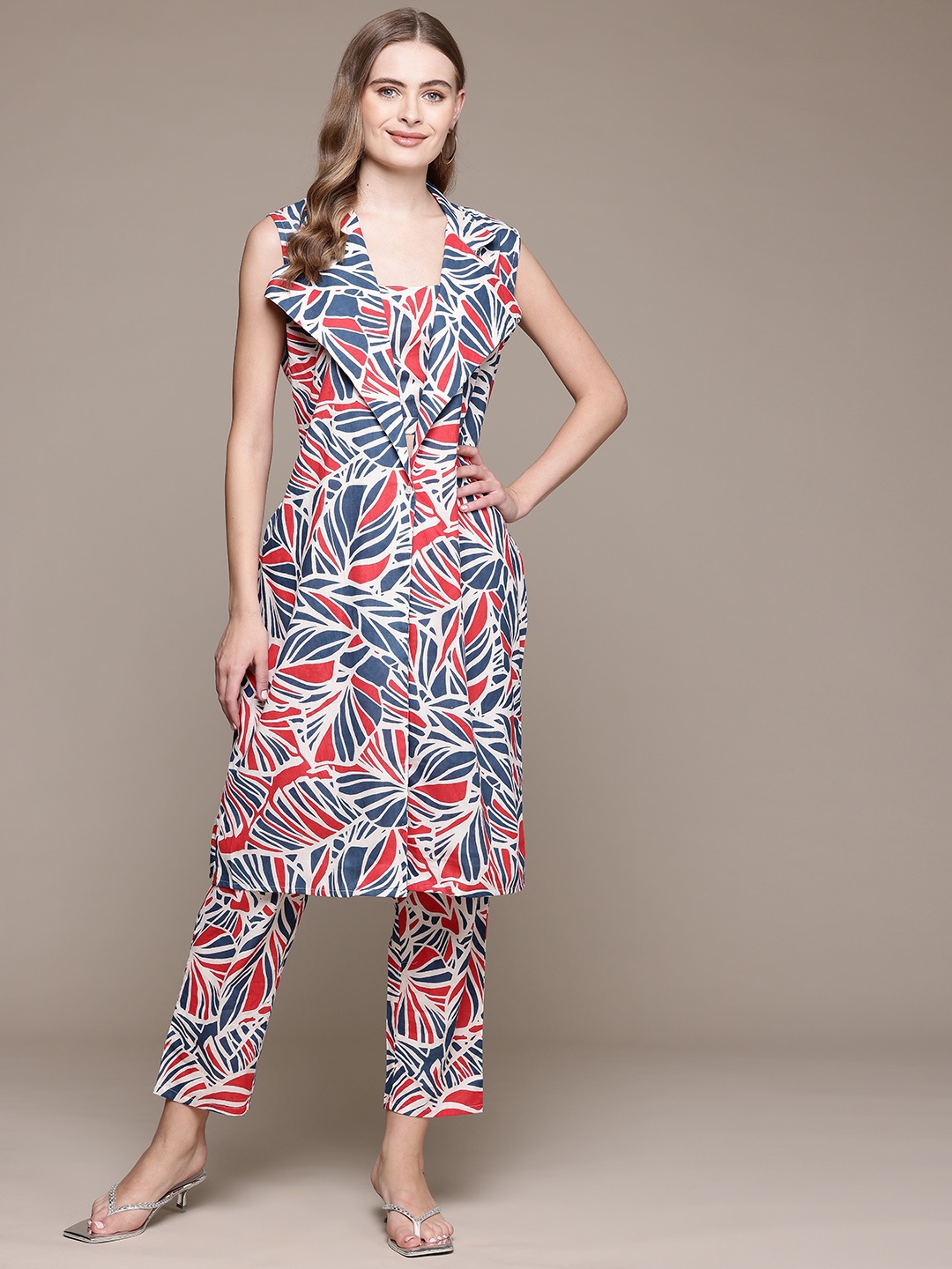 Readiprint Pure Cotton Ethnic Printed Tunic & Trouser Co-ord Set, Multi