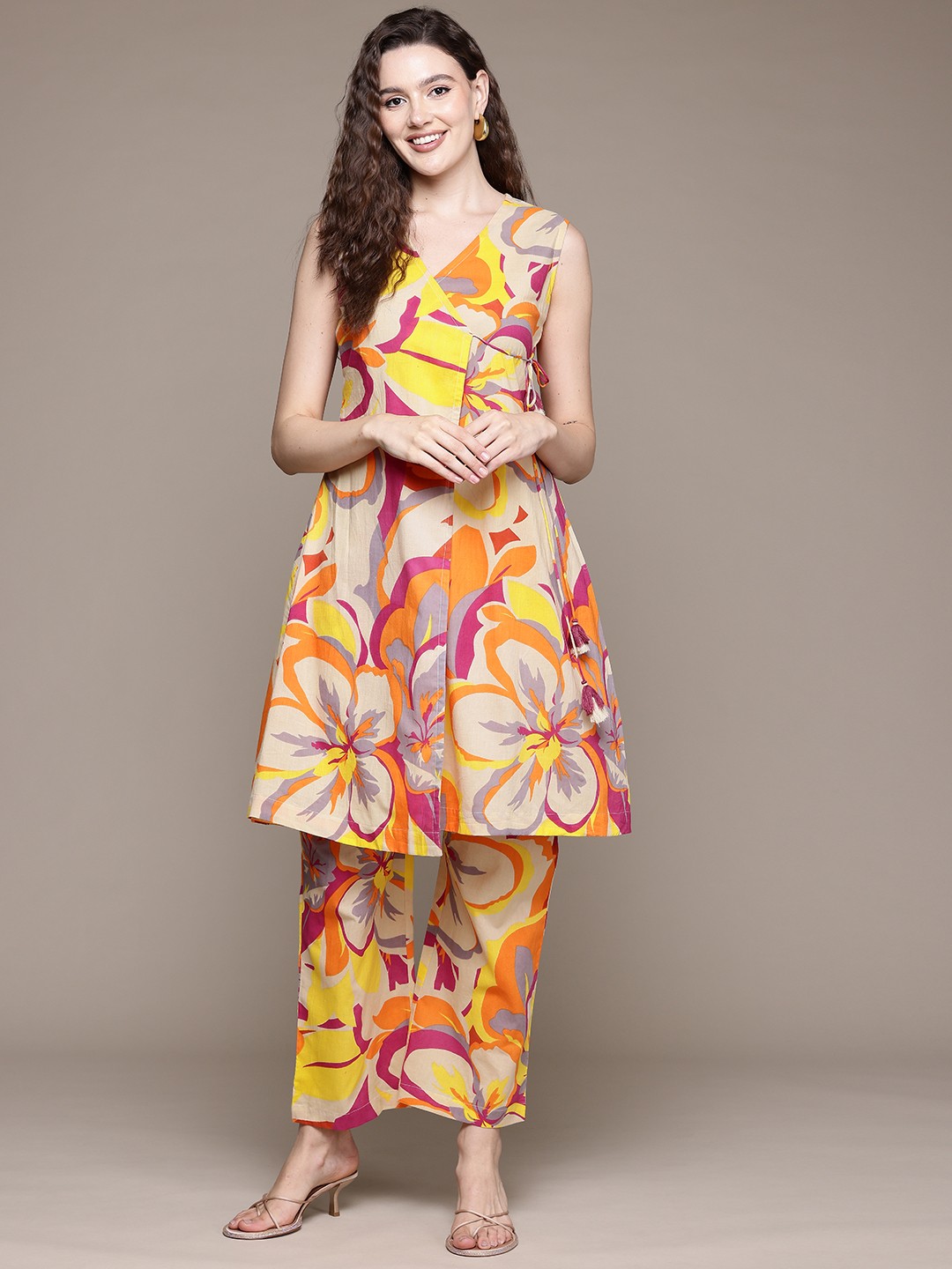 

Readiprint Printed Printed Pure Cotton Tunic With Trousers, Multi