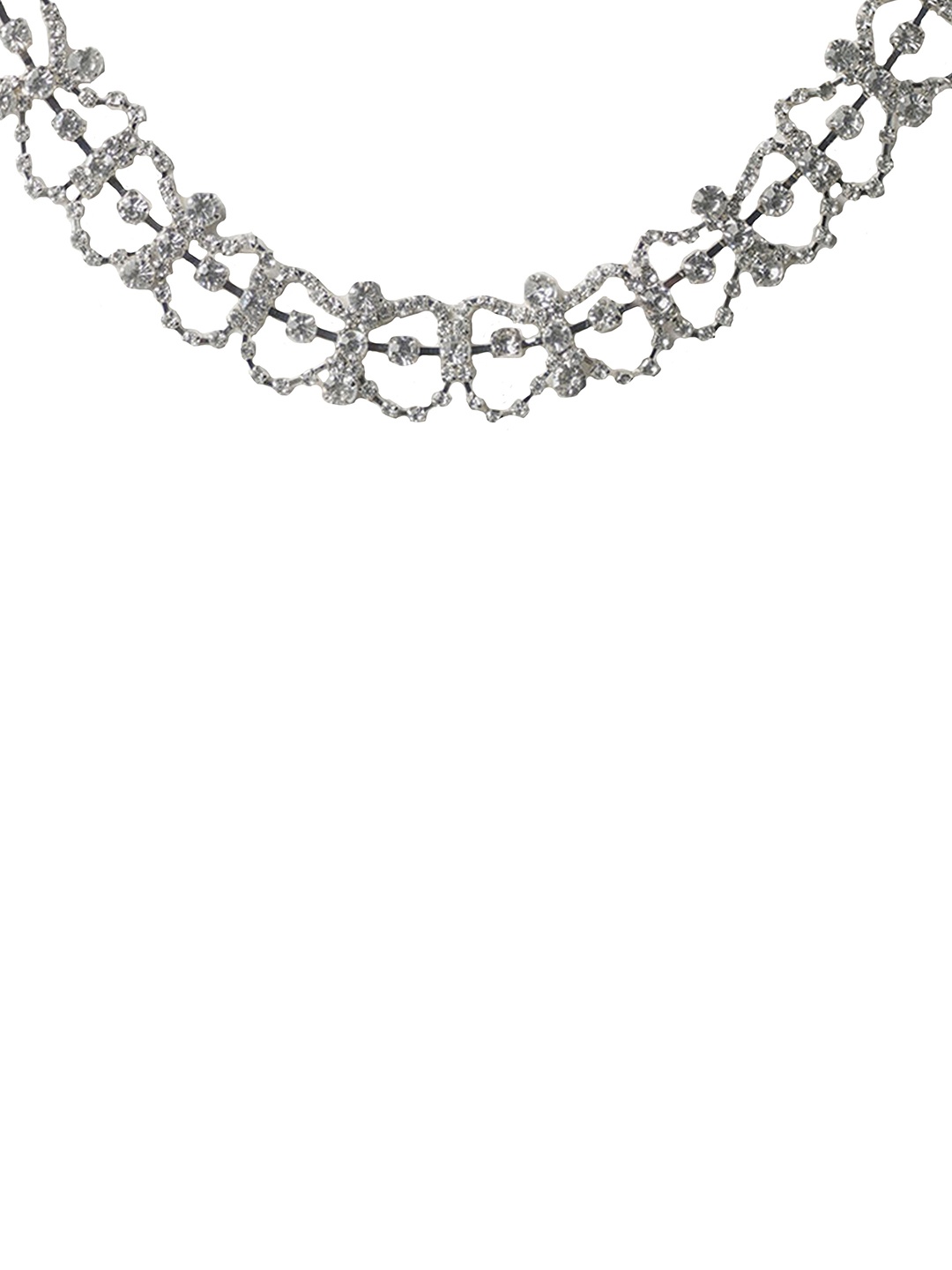 

Theater Minimal Rhinestone Necklace, Silver
