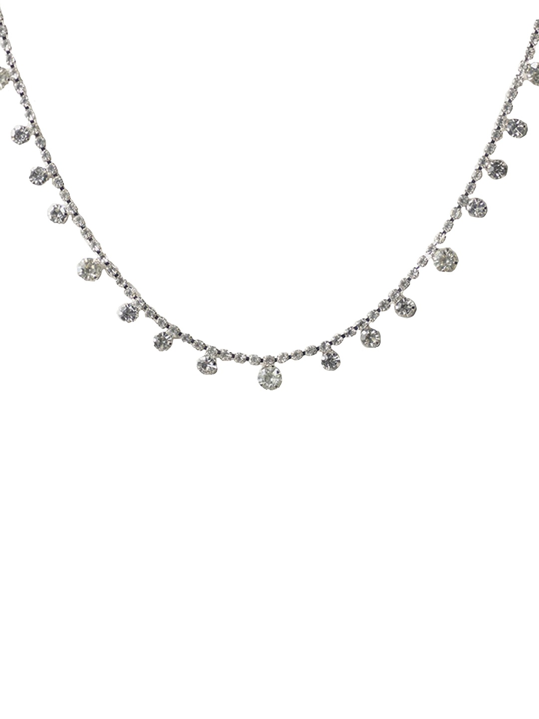 

Theater Minimal Rhinestone Necklace, Silver