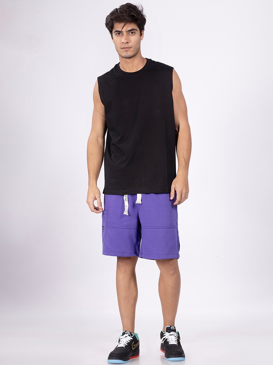 

DIMEH Sleeveless Classic Comfort Cotton Relaxed Fit T-shirt, Black