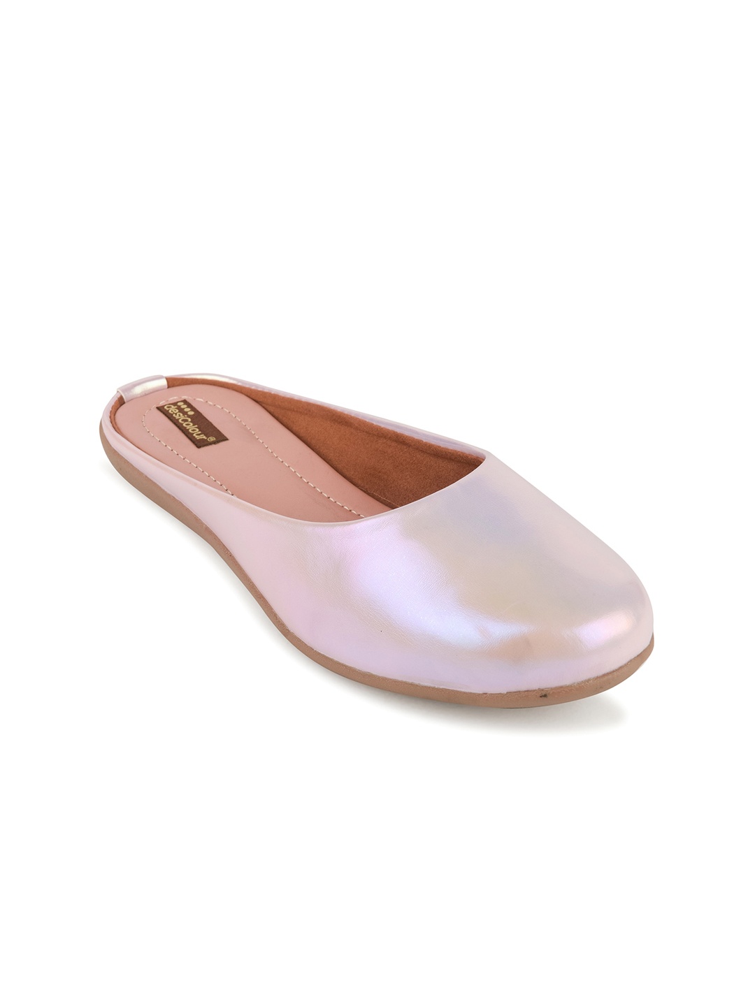 

DESI COLOUR Women Round Toe Mules, Pink