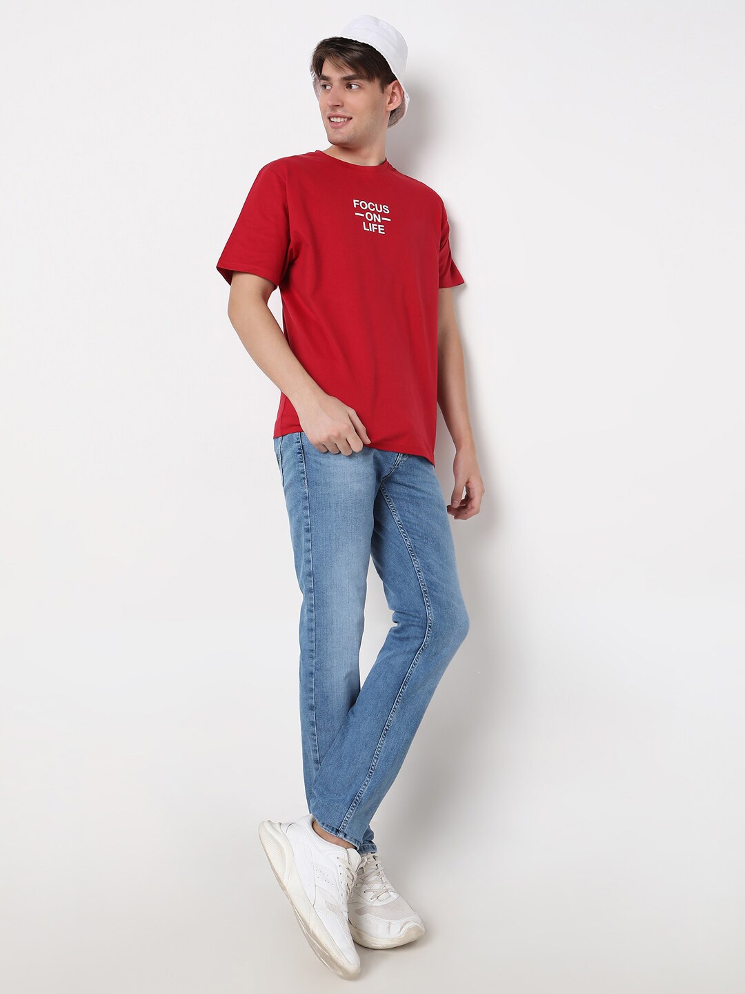 

R&B Men Typography Printed T-shirt, Red