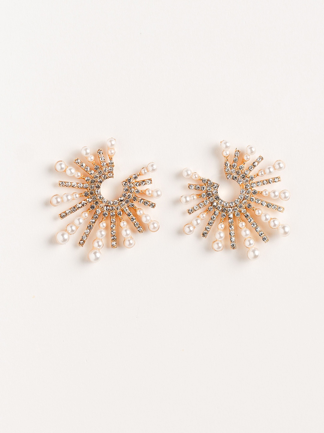 

Theater Contemporary Rhinestone Studs Earrings, Gold