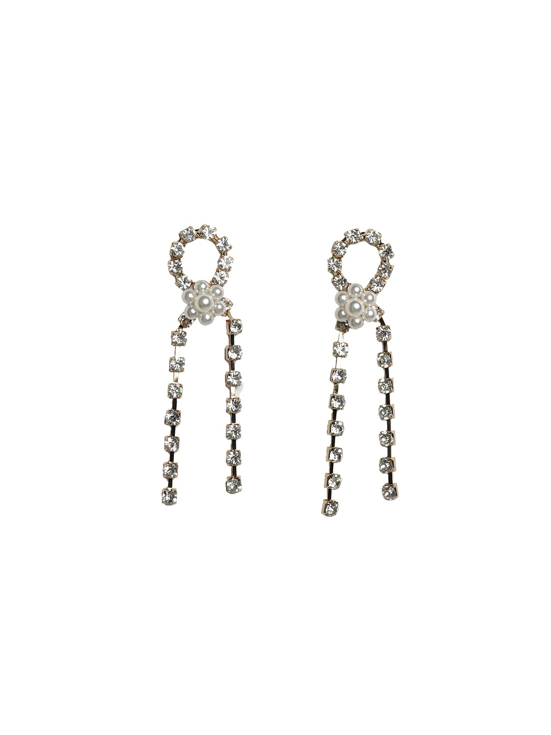 

Theater Contemporary Rhinestone Drop Earrings, Gold