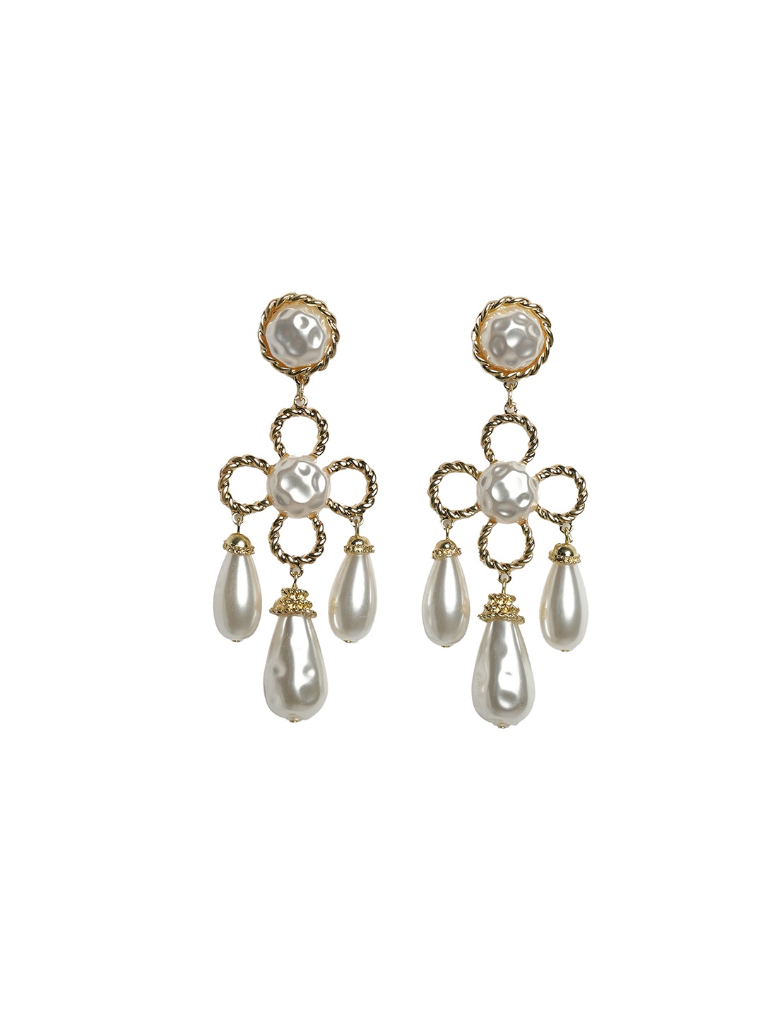 

Theater Contemporary Rhinestone Drop Earrings, Gold