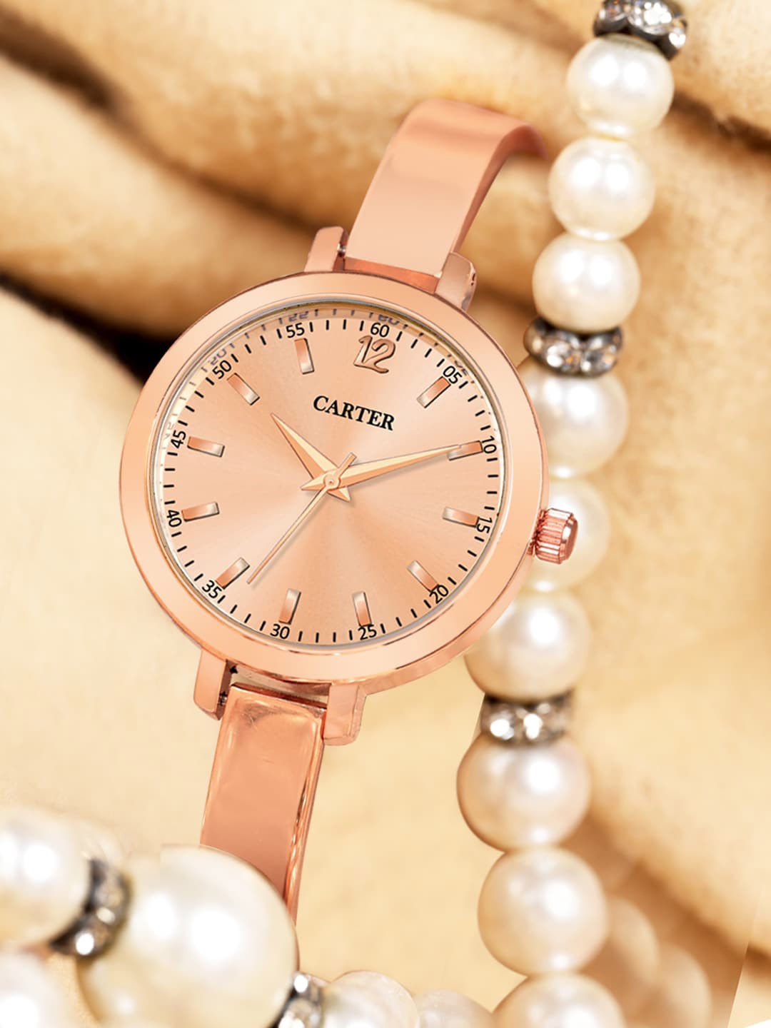 

Sandy D Carter Women Embellished Dial & Bracelet Style Straps Analogue Watch SDC24-20-RG, Rose