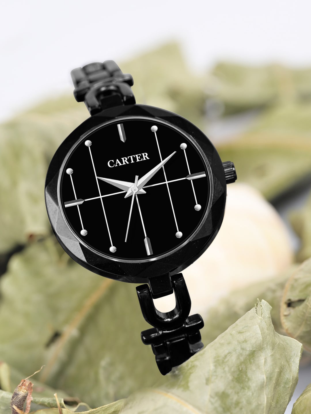 

Sandy D Carter Women Bracelet Style Straps Analogue Watch SDC24-18-BK, Black