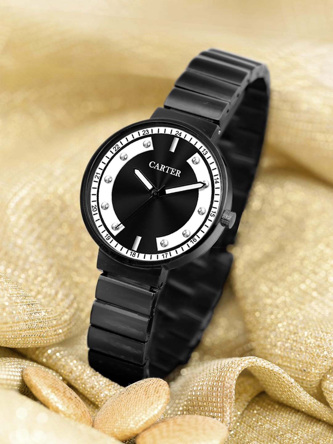 

Sandy D Carter Women Dial & Bracelet Style Straps Analogue Watch SDC24-44-BK, Black