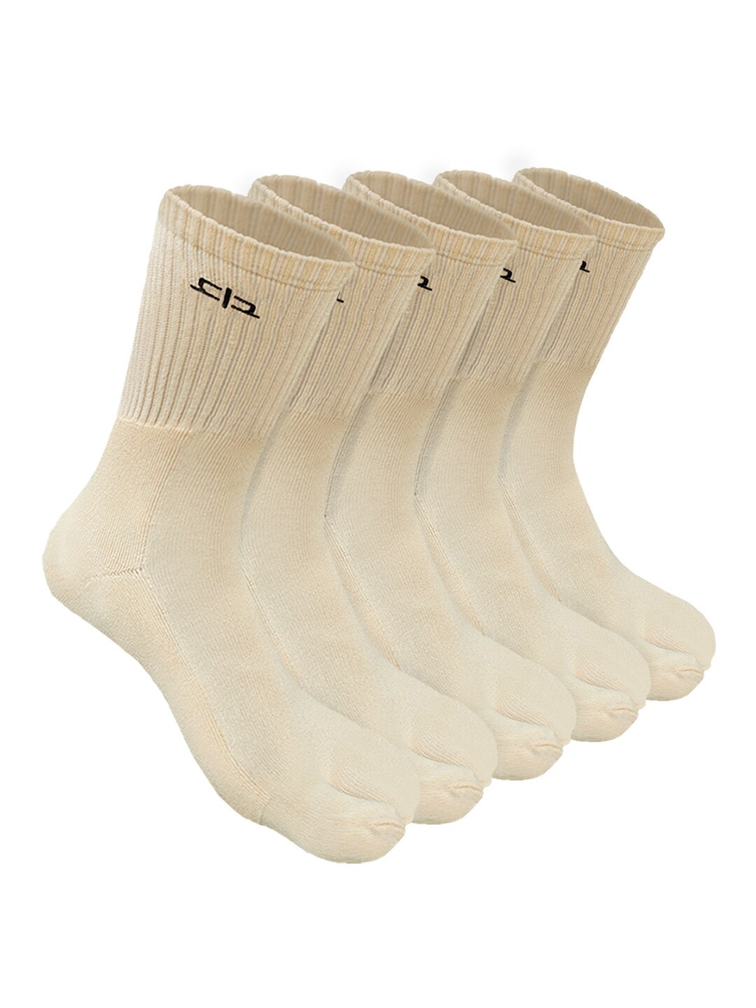 

Heelium Women Pack of 5 Bamboo Super Soft & Odour-Free Breathable Toe-Calf Length Socks, Beige