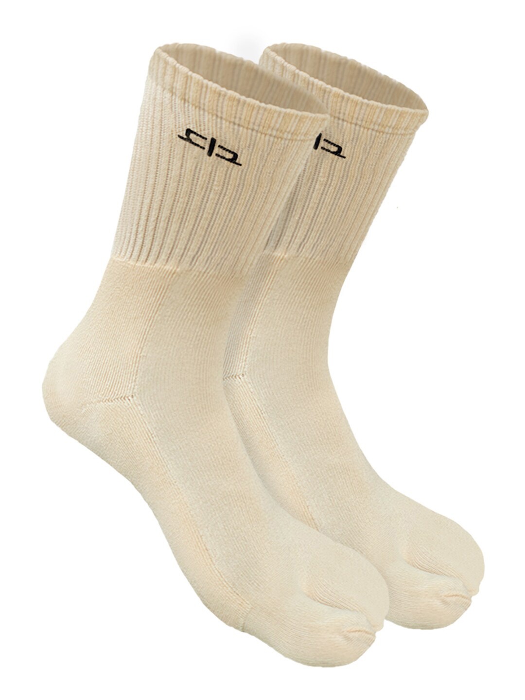 

Heelium Women Pack of 2 Bamboo Super Soft & Odour-Free Breathable Toe-Calf Length Socks, Beige