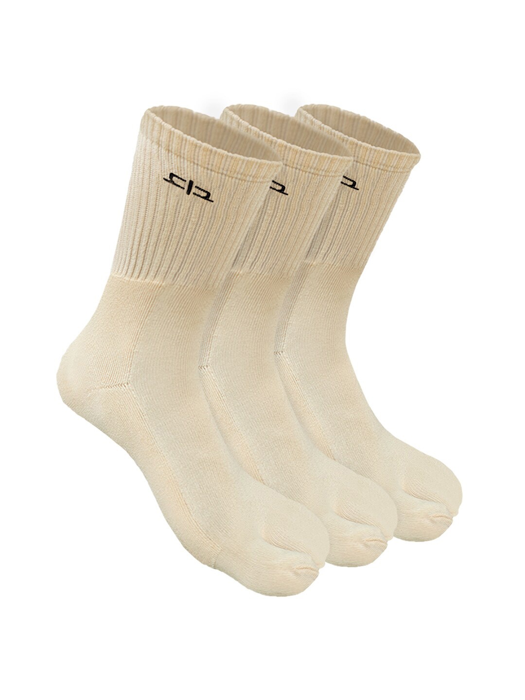 

Heelium Women Pack of 3 Bamboo Super Soft & Odour-Free Breathable Toe-Calf Length Socks, Beige