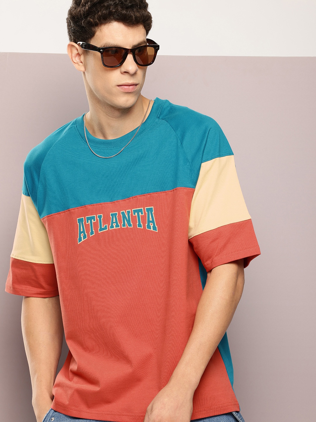 

DILLINGER Men Typography Printed Oversized T-shirt, Red