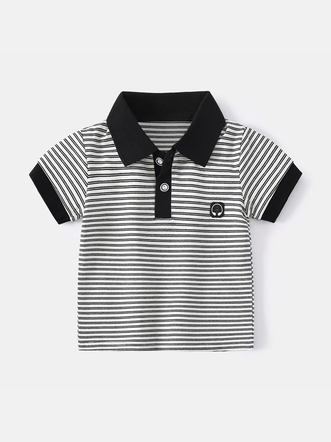 

StyleCast Boys Striped Polo Collar Tshirt, White