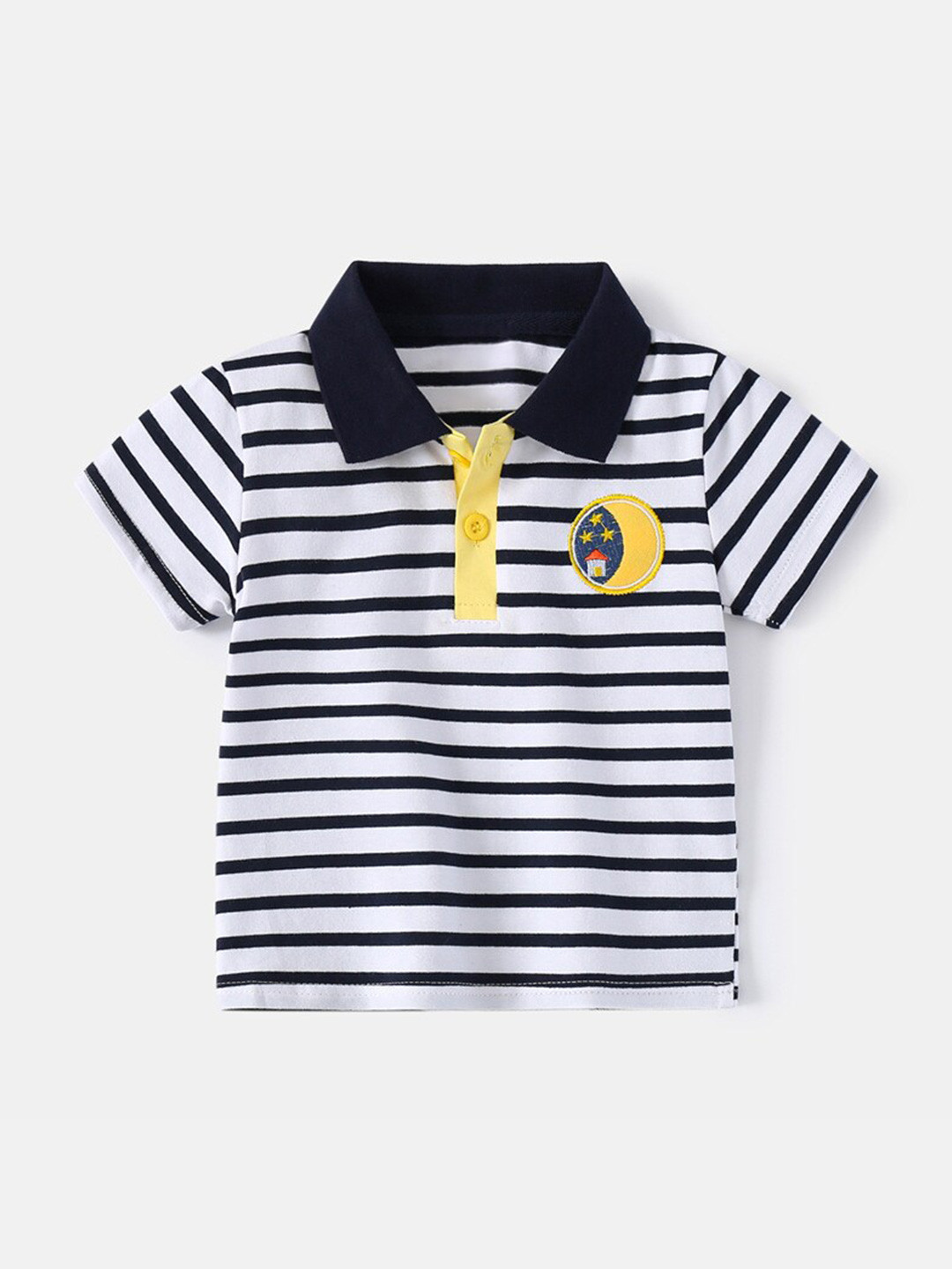 

StyleCast Boys Striped Polo Collar Tshirt, White