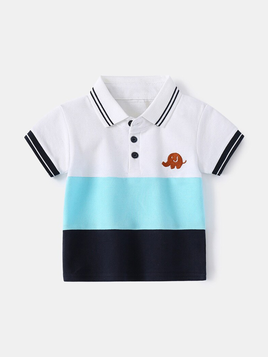 

StyleCast Boys Colourblocked Polo Collar Nautical Tshirt, White