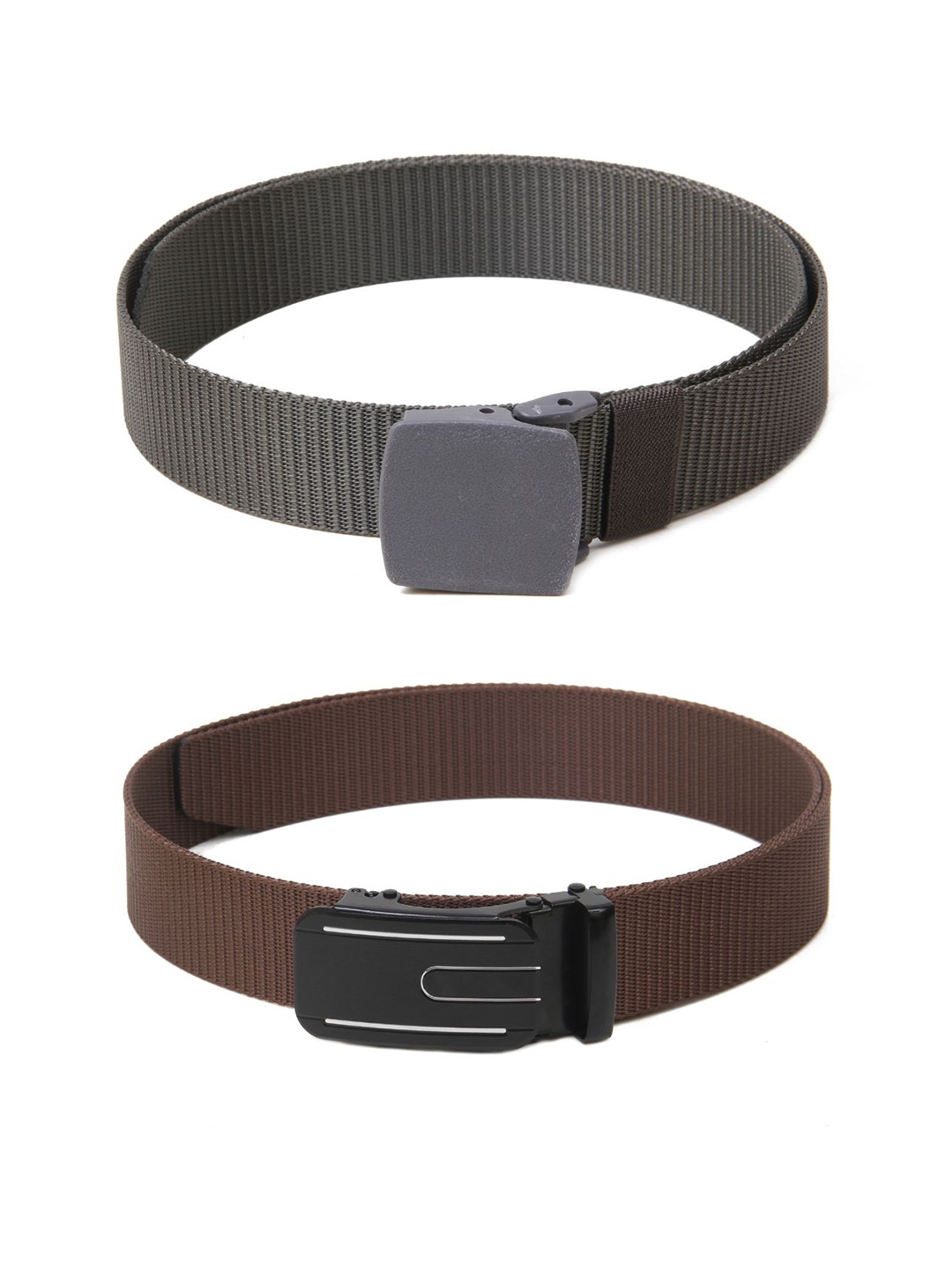 

Calvadoss Women Set Of 2 Textured Canvas Belt, Grey