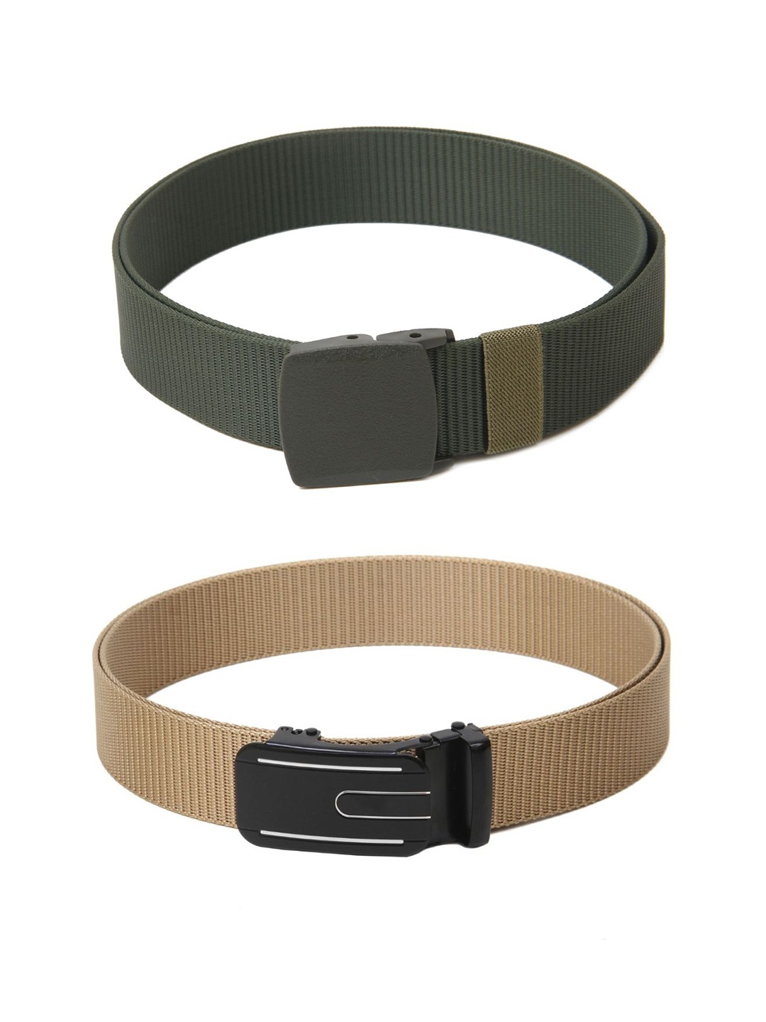 

Calvadoss Women Set of 2 Textured Belt, Green