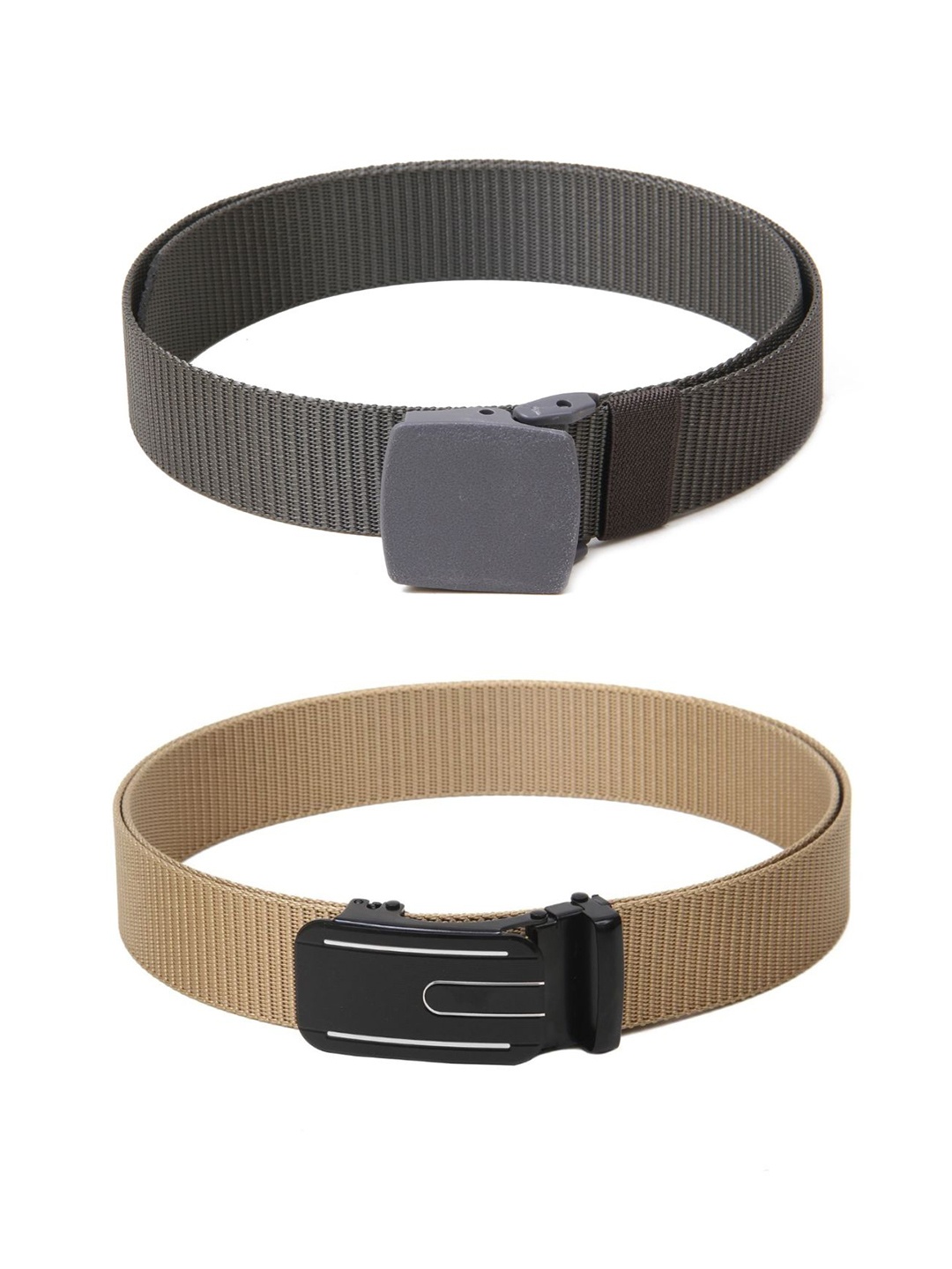

Calvadoss Women Set Of 2 Textured Belts, Grey